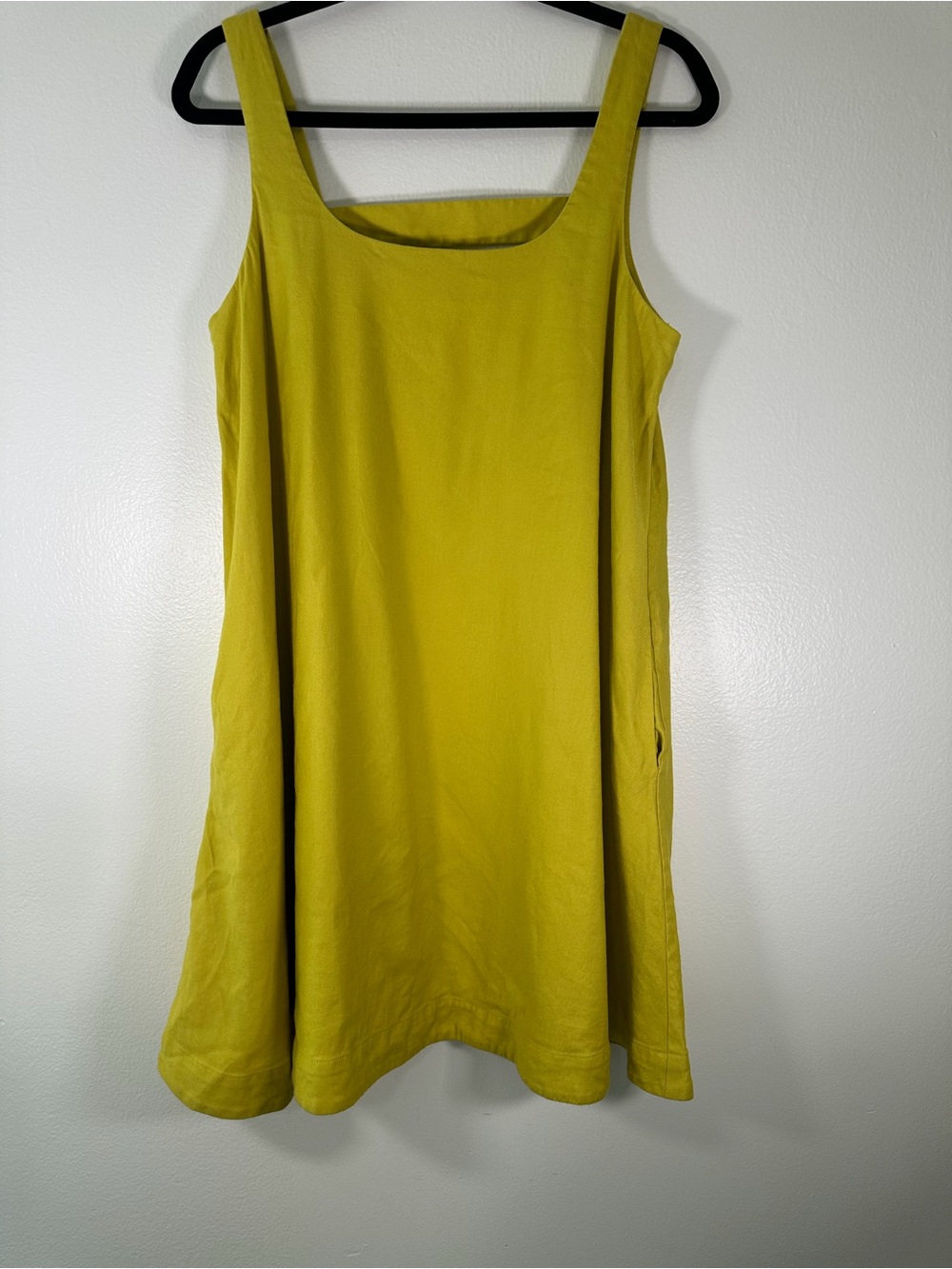 Maeve Anthropologie Yellow Linen Blend Swing Dress Medium